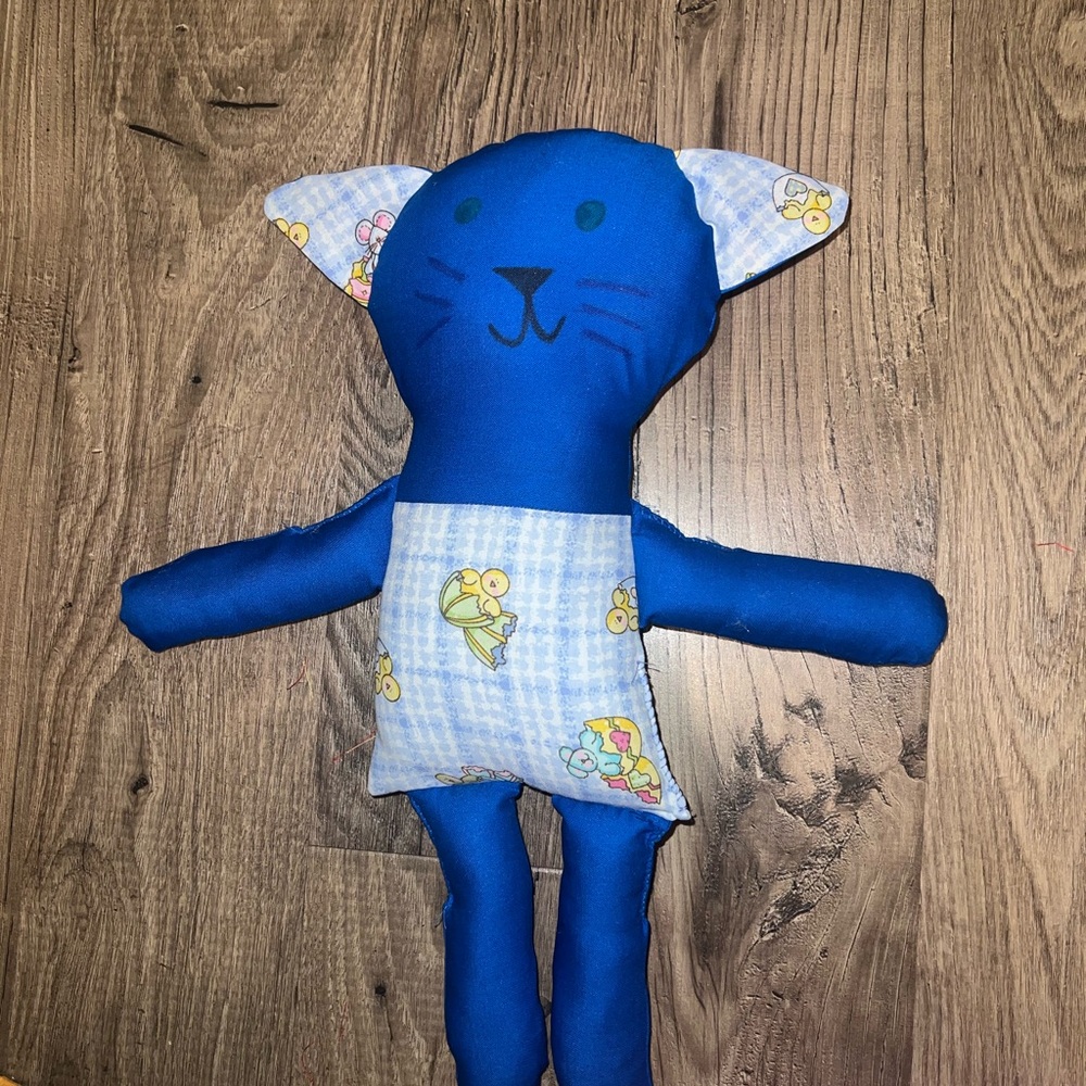 Cat & Jack Blue and Patterned Plush Cat Toy